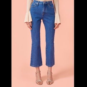 Rouje Denim. High rise kick flare.